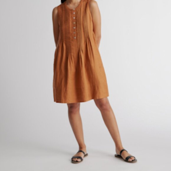 Quince Dresses & Skirts - Quince Terracotta Linen Swing Mini Dress Size M